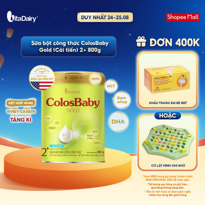 Sữa bột ColosBaby Gold cải tiến 2+ trẻ trên 2 tuổi – Bổ sung dinh dưỡng cho bé – Lon 800g