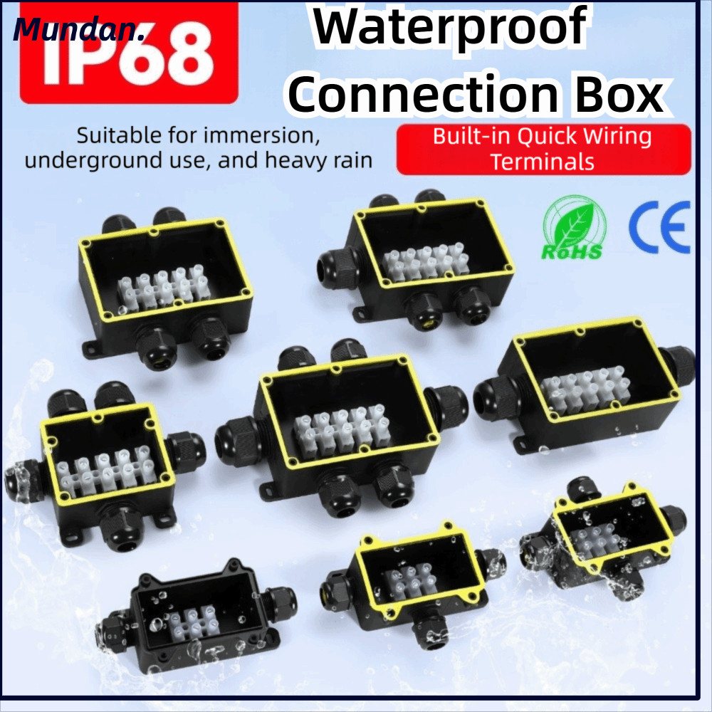 Hộp nối chống nước ngoài trời MUNDAN, Đầu nối cốp nhựa PC 2-6 chiều, Dây đầu cuối IP68 Hộp nối chống