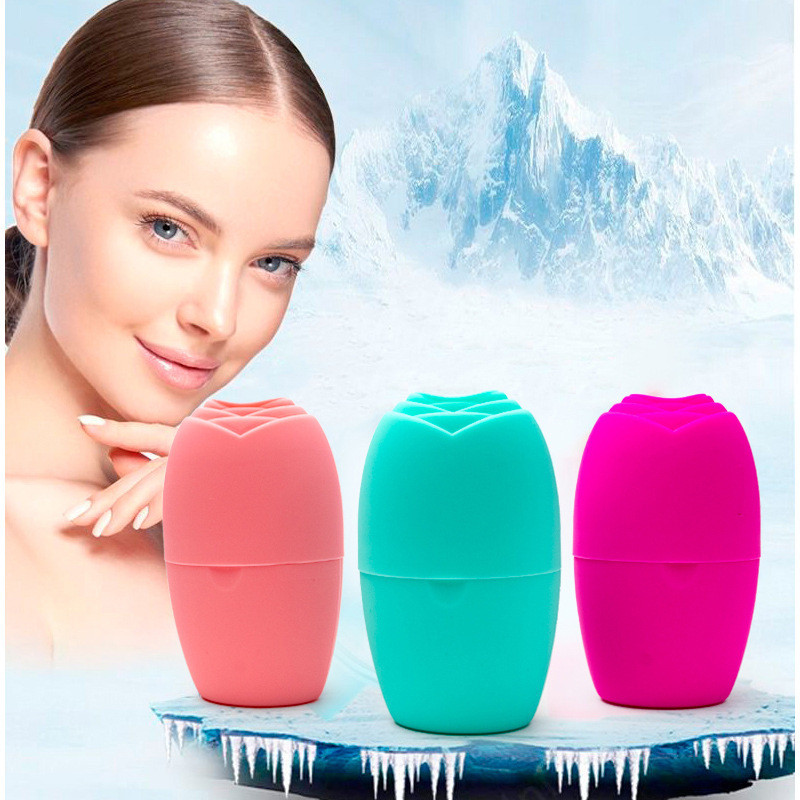 Hoa Hồng Silicone Ice Pack Ice Tray Facial Cold Pack Ice Roller Mold Chăm Sóc Da Edema Edema Ice Fil