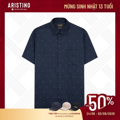 Áo Sơ Mi Nam Tay Ngắn Aristino Regular Fit ASS097AS2