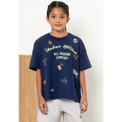 Áo Thun Tay Ngắn Trẻ Em Skechers Basketball Culture Short Sleeve Tee-SL325K263-007D Online Sale