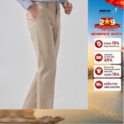 Quần kaki nam May 10 không ly mã 020124359KL QK066