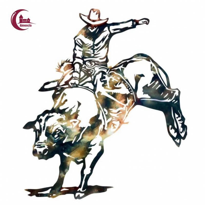 Cowboy Trang trí tường Cutout Cowboy Silhouette dành cho người hâm mộ Rodeo, Phòng khách, Lối vào