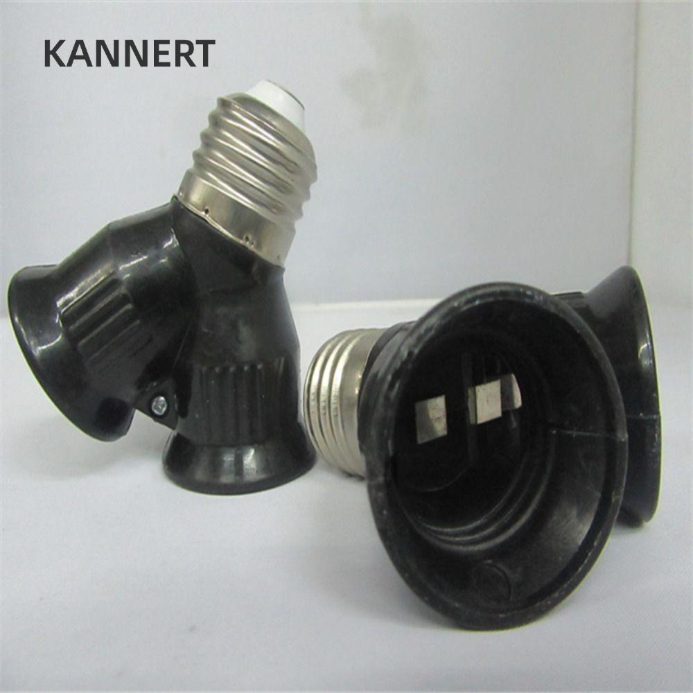 KANNERT E27 TO 2E27, với Ổ cắm bóng đèn E27 màu đen vít, Đế đèn LED cặp song sinh chống cháy PC bền 
