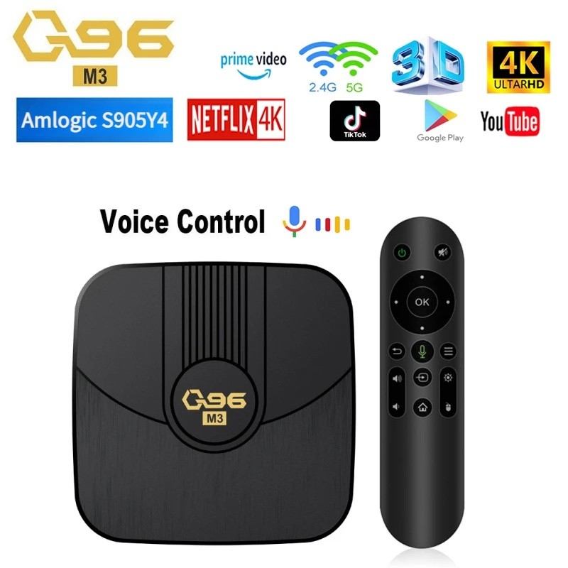 HỘP TV Amlogic S905Y4 Android 11 5.8G Bluetooth HDR10 4K 3D AV1 H.265 Điều khiển ngôn ngữ Iptv 2gb16