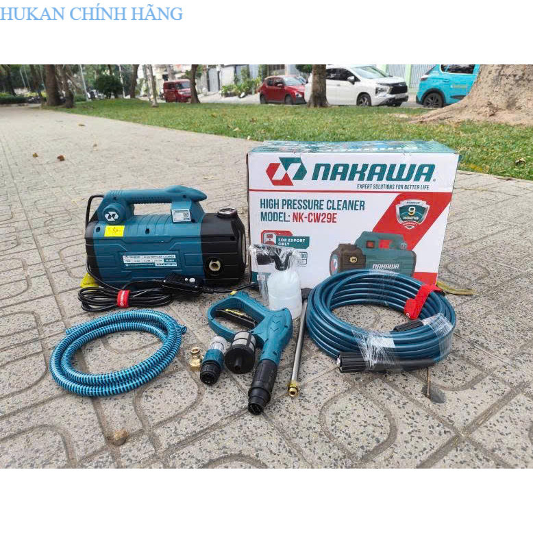 Máy Rửa Xe Áp Lực Cao NAKAWA ( NK-CW29E ) Công Suất 2900W- Có Công Tắc Chống Giật HUKAN CHÍNH HÃNG