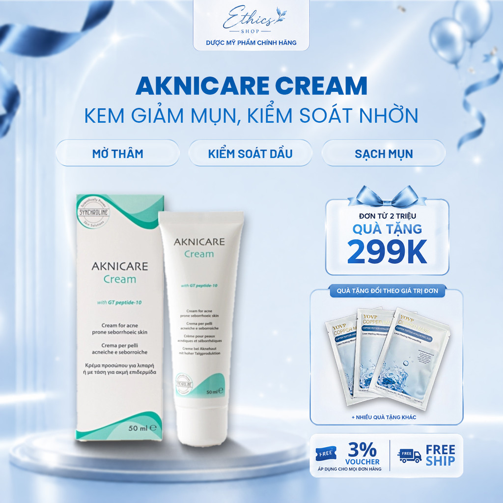 Aknicare Kem Giảm Mụn, Kiểm Soát Nhờn Cream 50ml