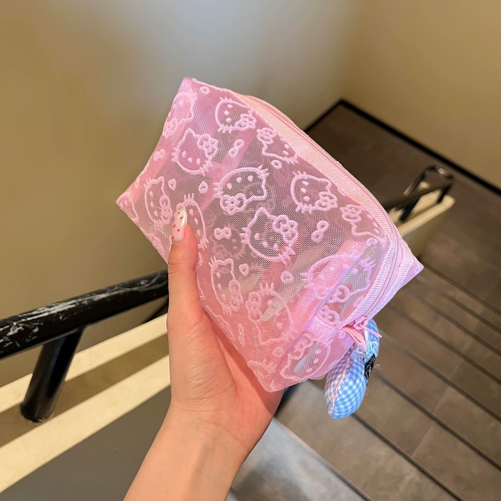 | 【mini cosmetic bags】 | travel cosmetic bags makeup bags ☆Mèo Hoạt Hình Mèo Mèo Phong Cách Hàn Quốc