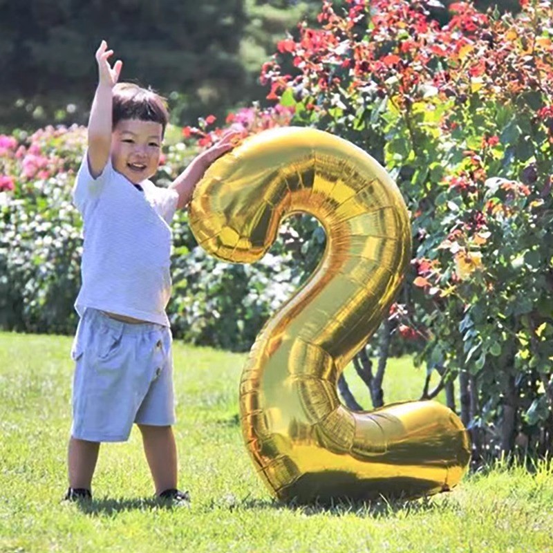 107cm Lớn Số Vàng Bóng Cưới Sinh Nhật Tuổi Nền Trang Trí Sinh Nhật Bơm Hơi Trang Trí Sinh Nhật 26.3.