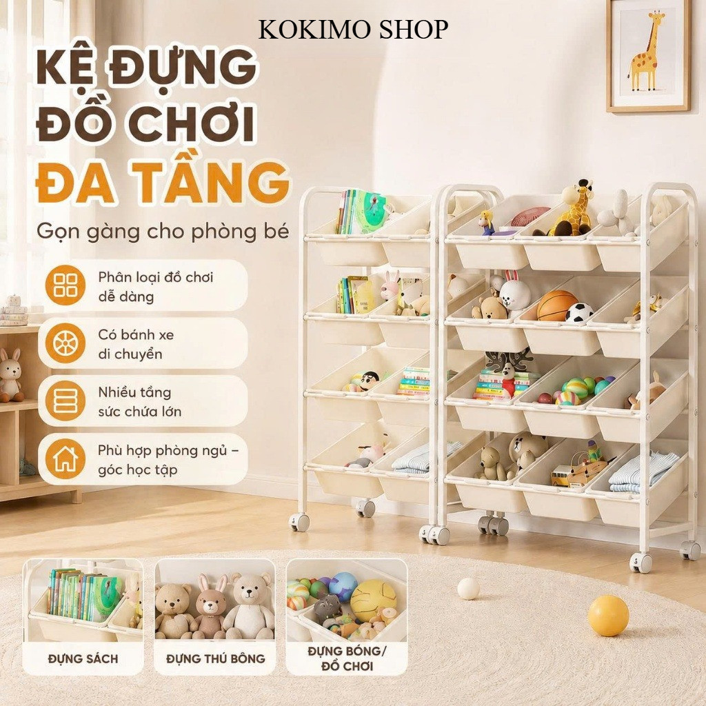 (LOẠI ĐẸP)KỆ ĐỂ SÁCH GIÁ CHIA ĐỒ CHƠI CHO TRẺ EM YTC HOUSE AMIZIN