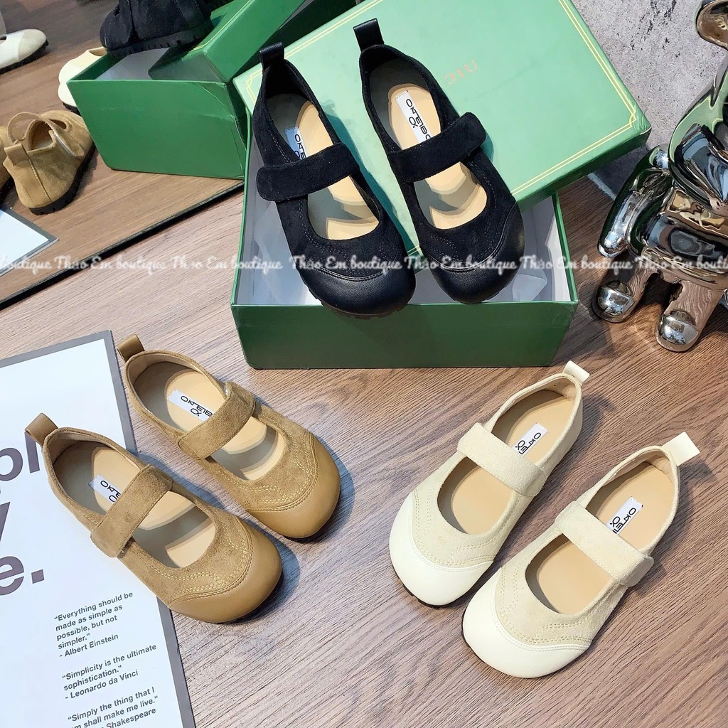 [Thảo Em - BB42] Giày bệt búp bê nữ đế mềm phối quai ngang bản to basic [ Full Box ]