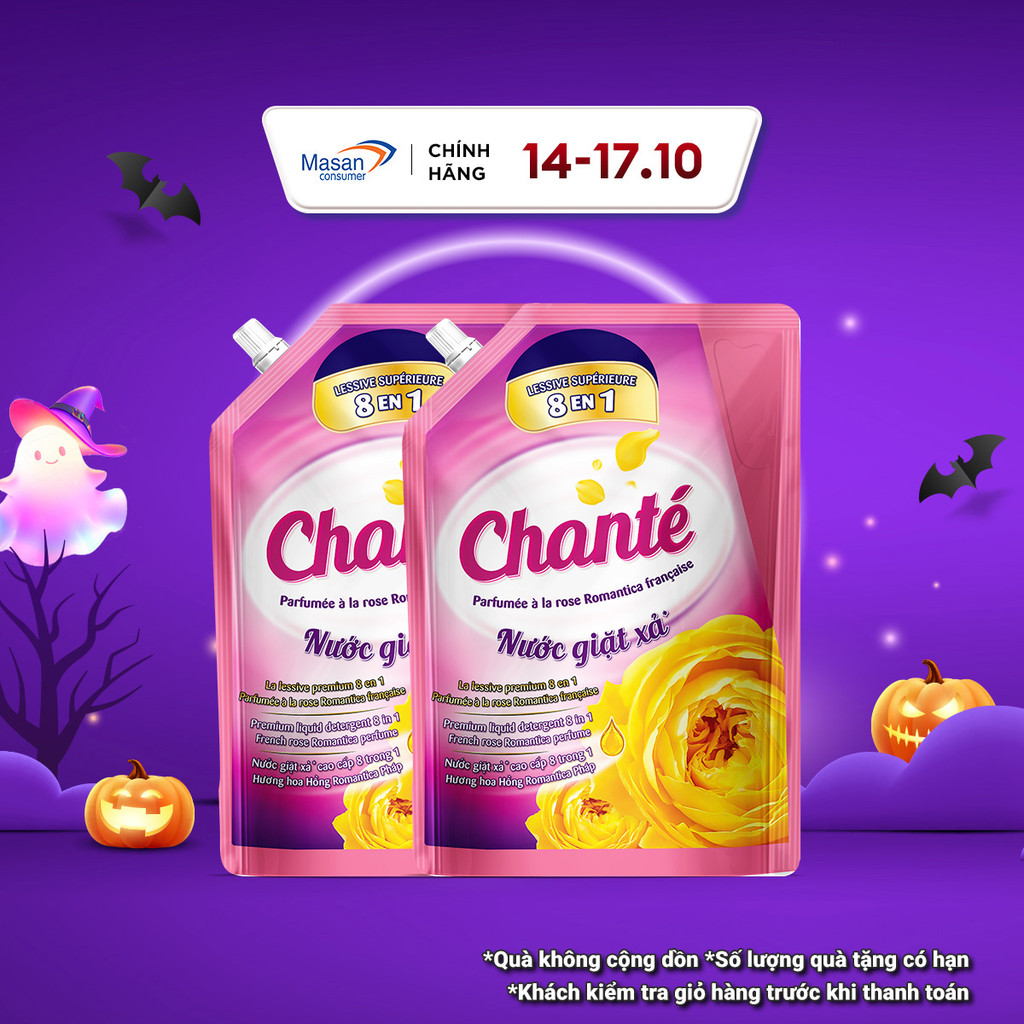 [Chọn loại] Combo 2 Túi Nước Giặt Xả Chanté Cao Cấp 8 Trong 1