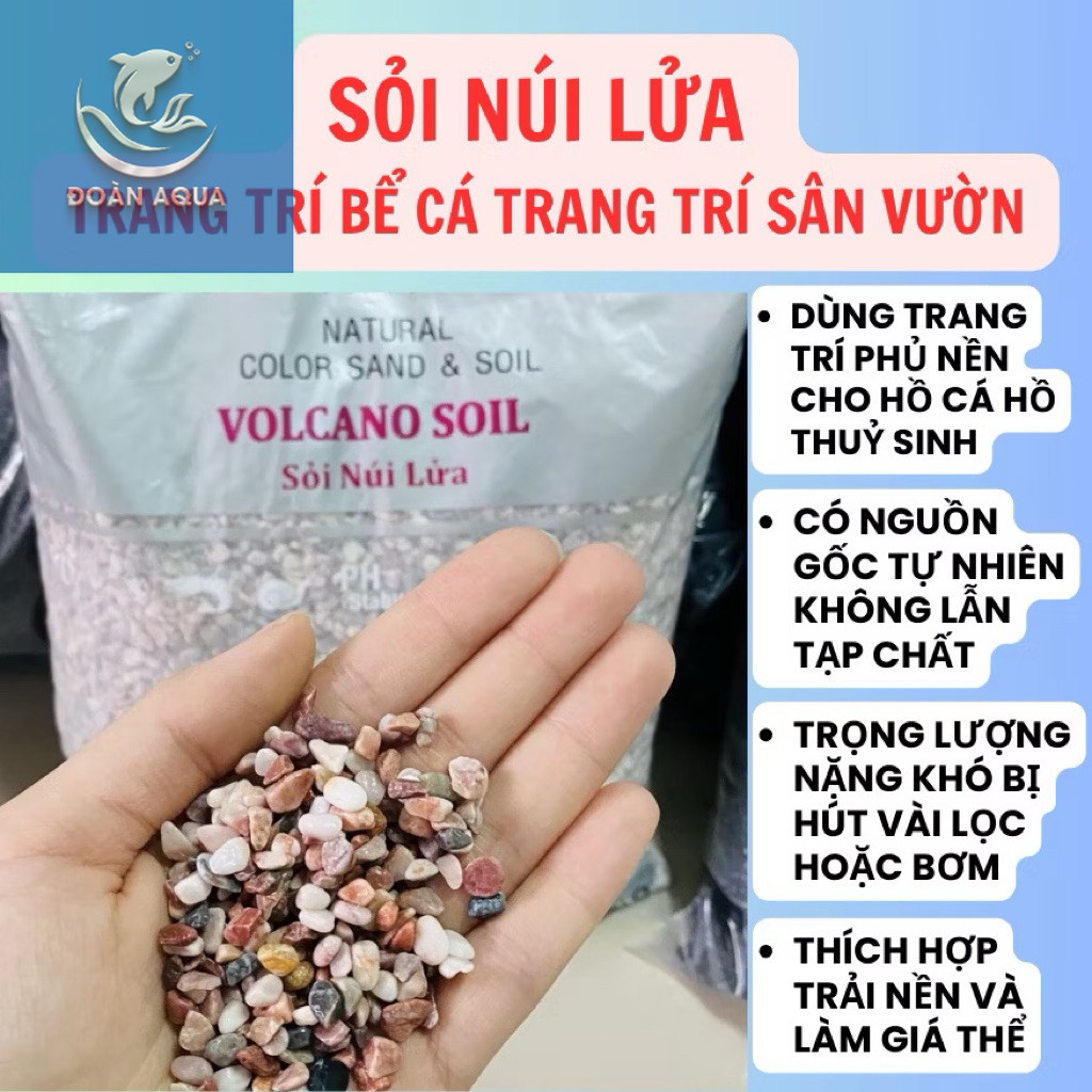 Sỏi Núi Lửa - Trải Nền Trang Trí Bể Cá, Bể Thủy Sinh (1kg) DD Aqua