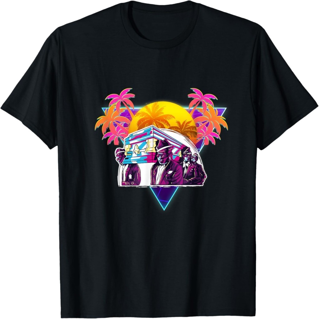 Áo thun Dancing Pallbearers Coffin Dank Meme 80s Vaporwave Outrun T-Shirt