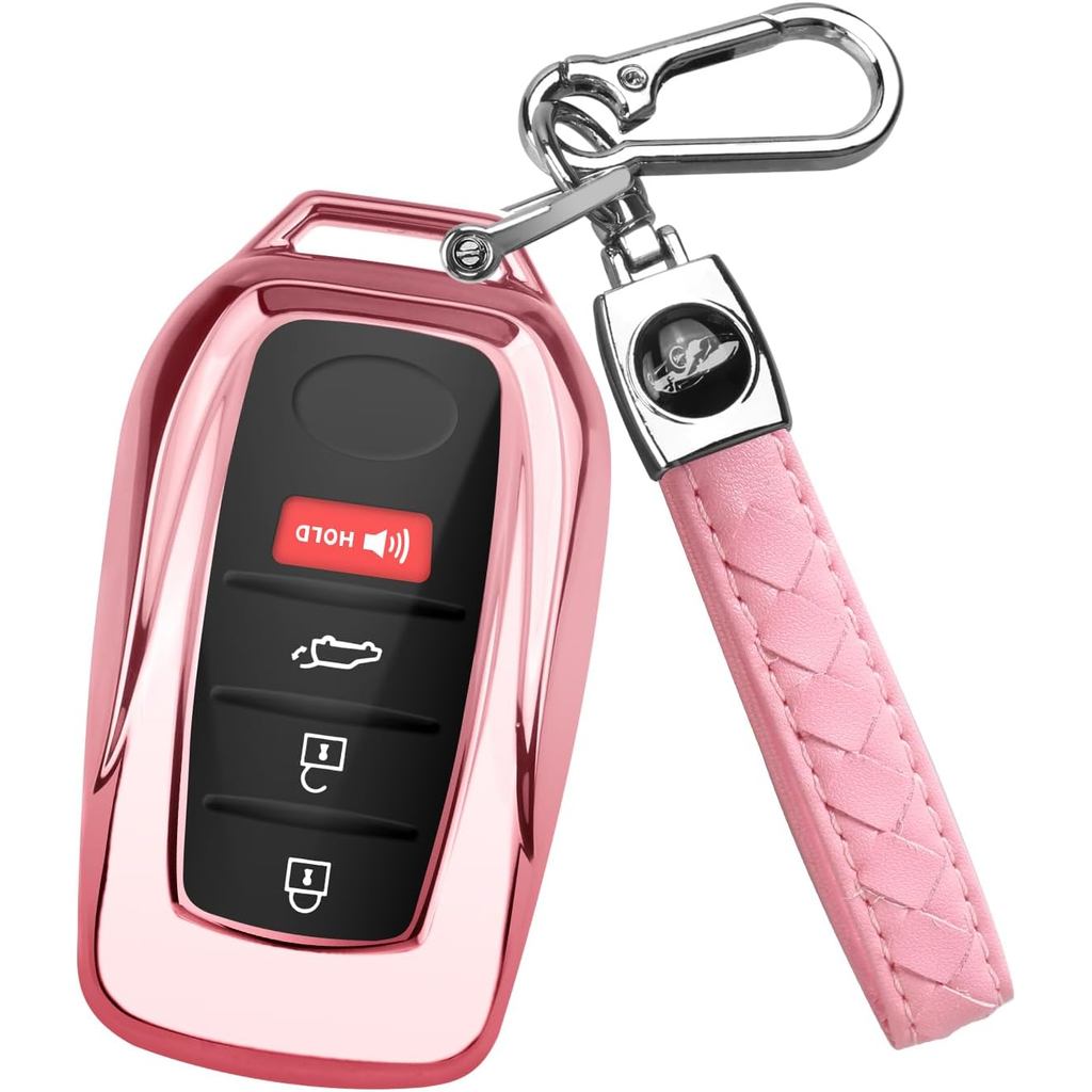 QBUC cho Toyota Key Fob Cover có móc khóa, Phù hợp cho Toyota Venza Corolla Cross Grand Highlander T