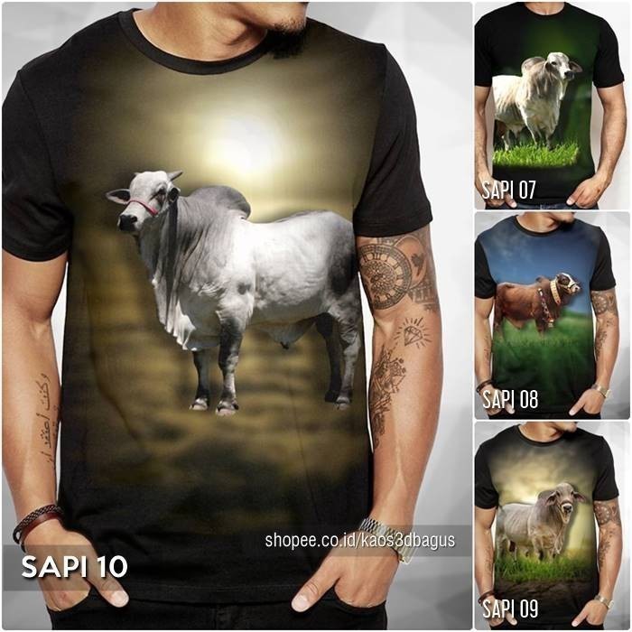 Thời Trang SUPER 2025 CAO CẤP BRAHMAN Limousine COW ÁO THUN Bò Indonesia Simental Động Vật Áo Thun