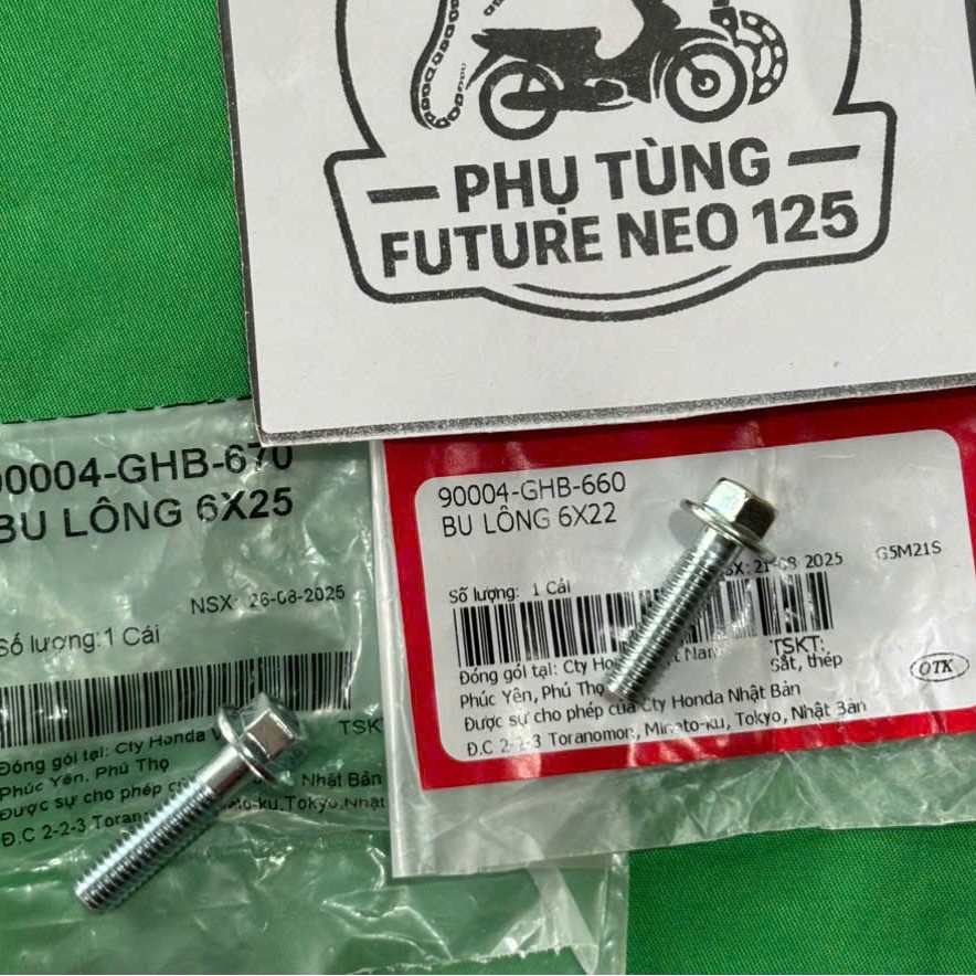 Bulong Co Xăng Fi 90004GHB660 (ốc 6x22) -  Xăng Cơ 90004GHB670 (ốc 6x25) xe Future neo, Fu x, Future