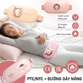 Máy Massage Chườm Nóng Giảm Đau Bụng Kinh - Đai massage bụng lưng - Quà Tặng Bạn Gái