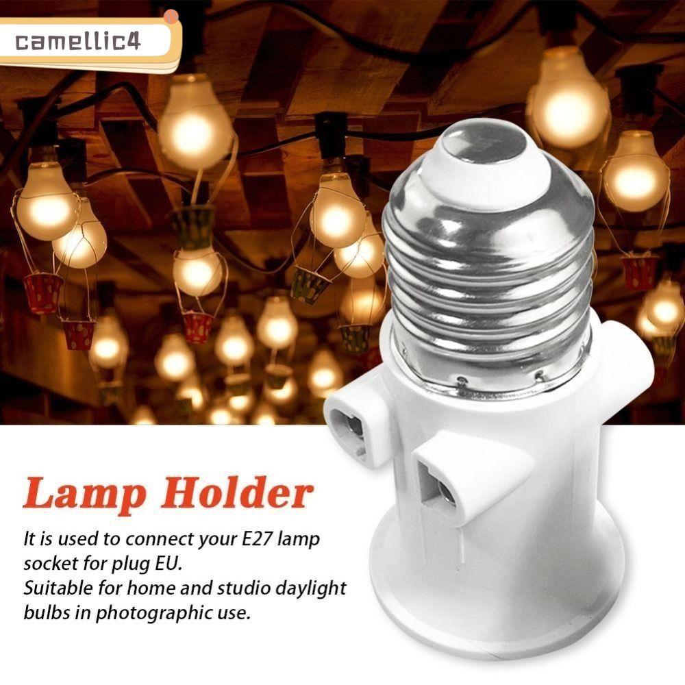 ICAMELLI E27 Bộ chuyển đổi bóng đèn LED EU, Bộ chuyển đổi đèn ABS Đầu nối phích cắm EU, Bóng đèn ổ c