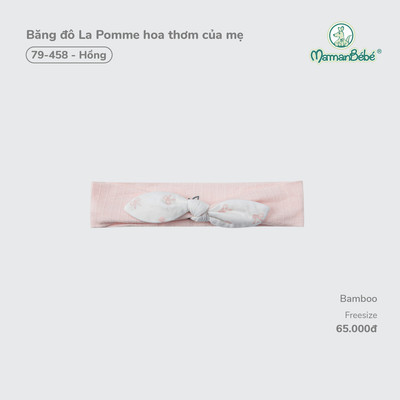 Băng đô La Pomme hoa thơm của mẹ - Sợi Bamboo thoáng khí - Bé gái - Freesize