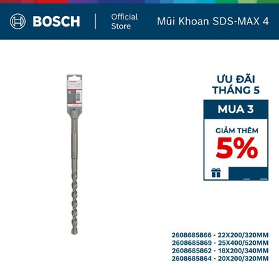 Mũi khoan SDS-MAX 4 Bosch 4 lưỡi cắt
