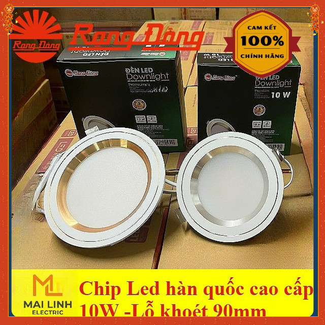 {Rạng Đông} Đèn LED âm trần Downlight đổi 3 màu 10W (Đế Nhôm) - Lỗ khoét 90mm -Chip Led hàn quốc -Mo