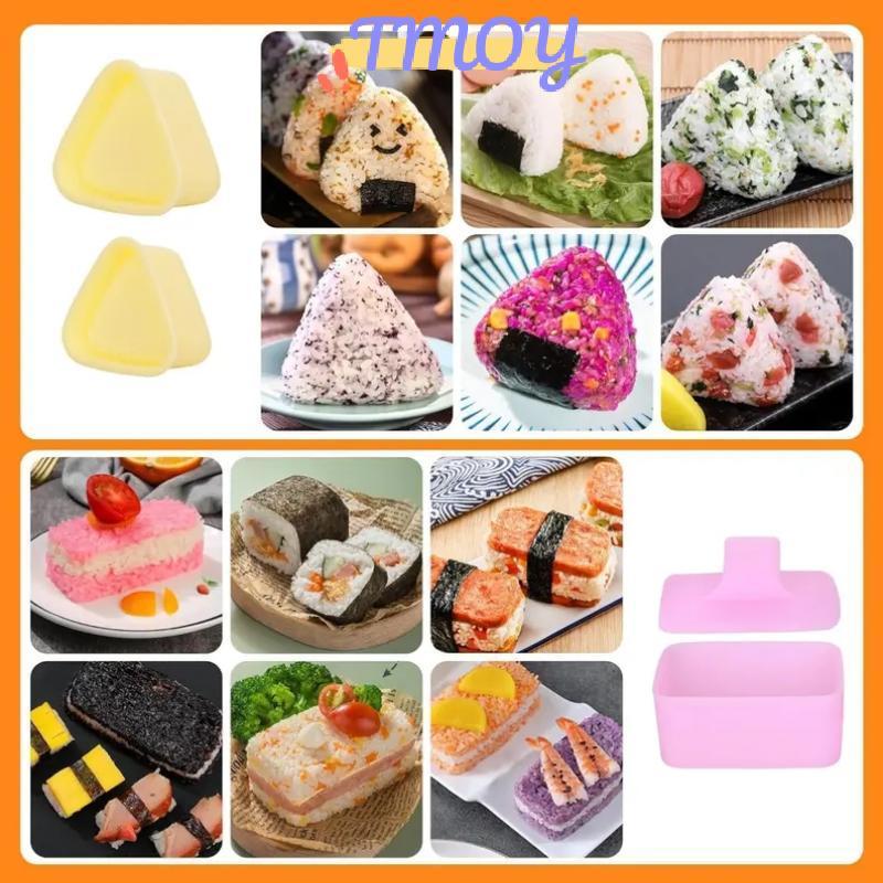 TMOY Onigiri Mold 6 Pa Musubi Press Mold Kit, 2 Musubi Maker, 2 muôi cơm, 2 bánh gạo hình tam giác c