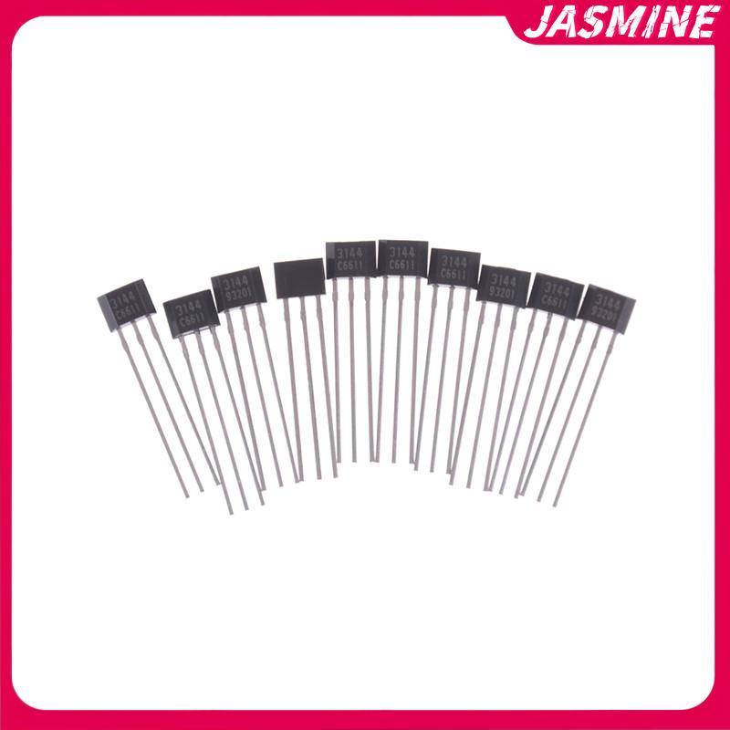 JASMINE 10 chiếc AH3144E OH3144 3144 Cảm biến hiệu ứng Hall Máy dò từ tính JASMINE