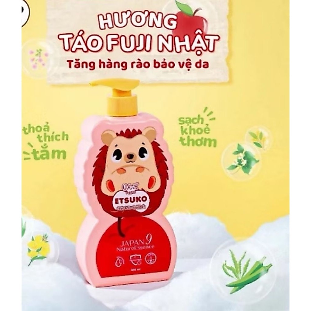 Sữa tắm gội kháng khuẩn Etsuko Fuji - Hương vị Melon, Peach, Apple, Citrus 400ml từ Nhật Bản, hsd 05