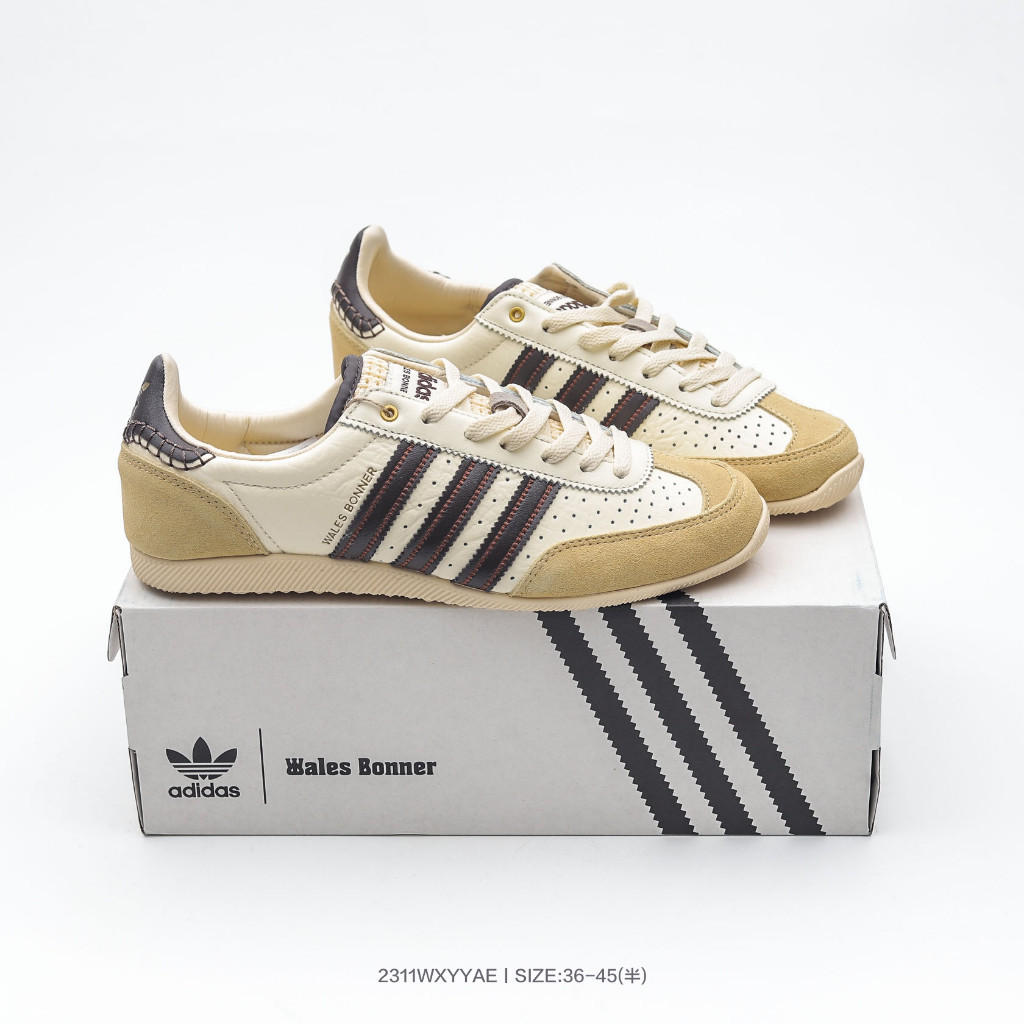 Wales Bonner x Adidas WB Japan Low < Cream White Dark Brown < WB Dòng sản xuất Nhật Bản Cổ điển Retr