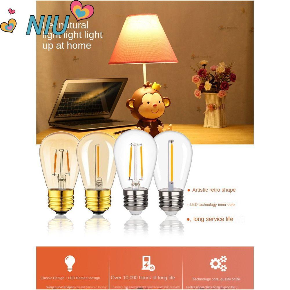 Bóng đèn LED NIUYOUJS ST45, 27 bóng đèn pha lê sợi đốt, màu trắng ấm nóng 1W 2W 2700K Đèn nến 2700K 