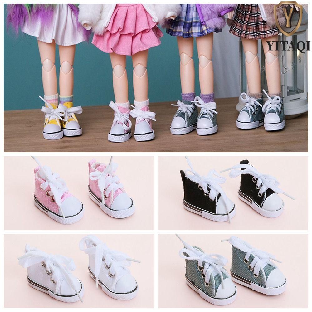 YITAQI 1 Đôi Giày Vải Búp Bê, Giày Thể Thao Mini Tỉ Lệ 1 / 6 DIY Chiều Dài 5.5cm, Giày Cho Búp Bê Ph