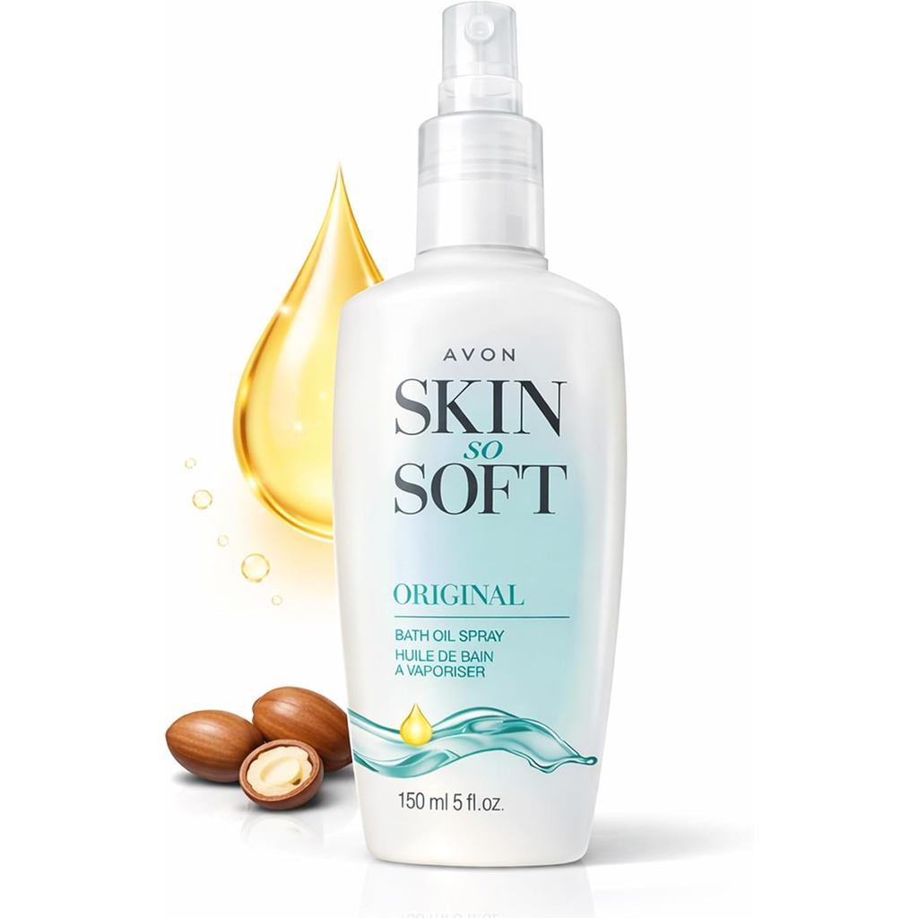 AVON Skin So Soft Original Bath Oil Spray - Moisturizing Shower Oil with Jojoba Oil & Vitamin E - No