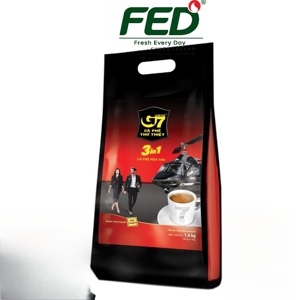 Cafe Cà Phê Sữa Hòa Tan G7 3in1 Bịch 100 gói dài - Trung Nguyên