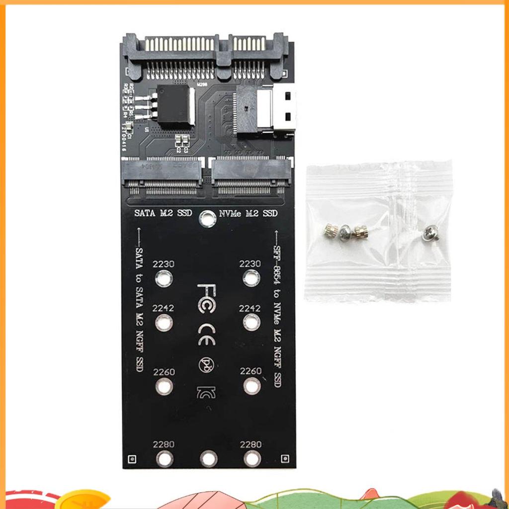 Bộ chuyển đổi SSD M2 M.2 SATA Ngff SSD sang SATA + M2 NVME SSD sang SFF-8654 Bộ chuyển đổi Thẻ mở rộ