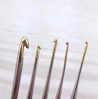 Kim móc cán dẻo-Kim móc len thủ công,phần mũi bằng thép hợp kim,cán bọc nhựa silicon dẻo,đầu móc(2-10)mm,dài 13.4cm+-10%