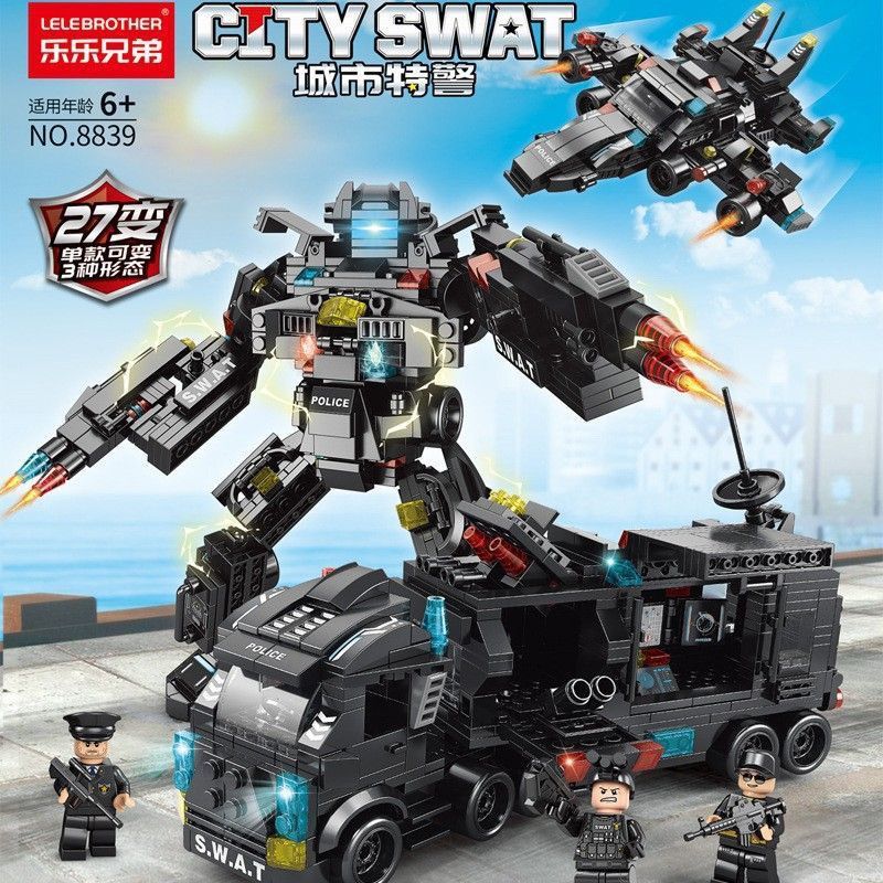 Lele Brothers SWAT Car Mecha Series 27 đến 583 Hạt Ưu đãi đặc biệt xung