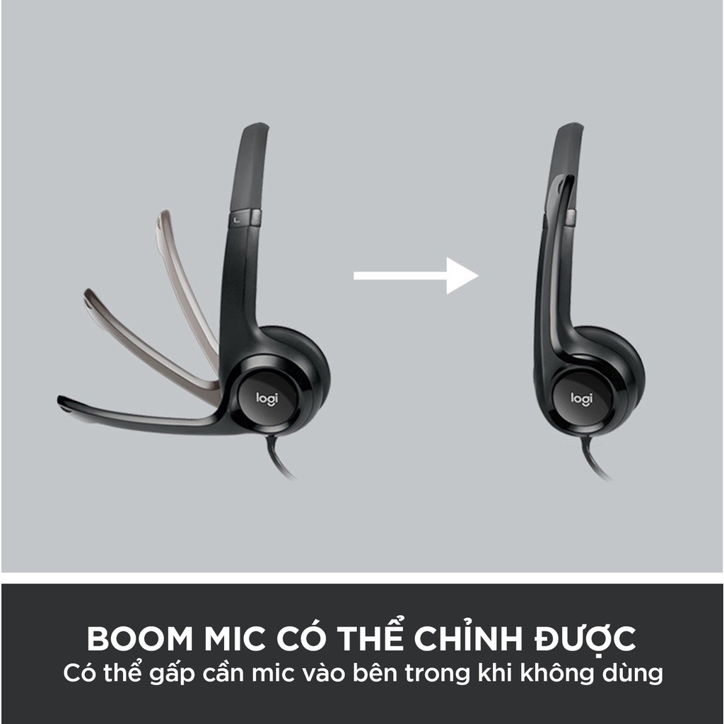 Tai nghe có dây Logitech H390 - Mic giảm ồn, quai đeo, chụp tai có đệm, kết nối USB-A | BigBuy360 - bigbuy360.vn