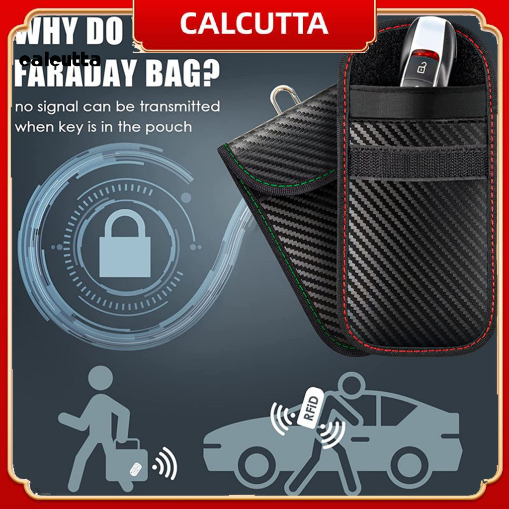 [calcutta] Túi Faraday Key Fob Protector Emf Key Holder 2 gói Rfid Signal Blocking Key Fob Protector