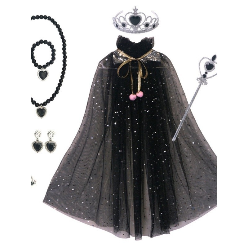 Bé Gái Halloween Đính Kim Sa Lấp Lánh Áo Flash Công Chúa Aisha Frozen Trẻ Em Aisha Khăn Choàng Khăn 