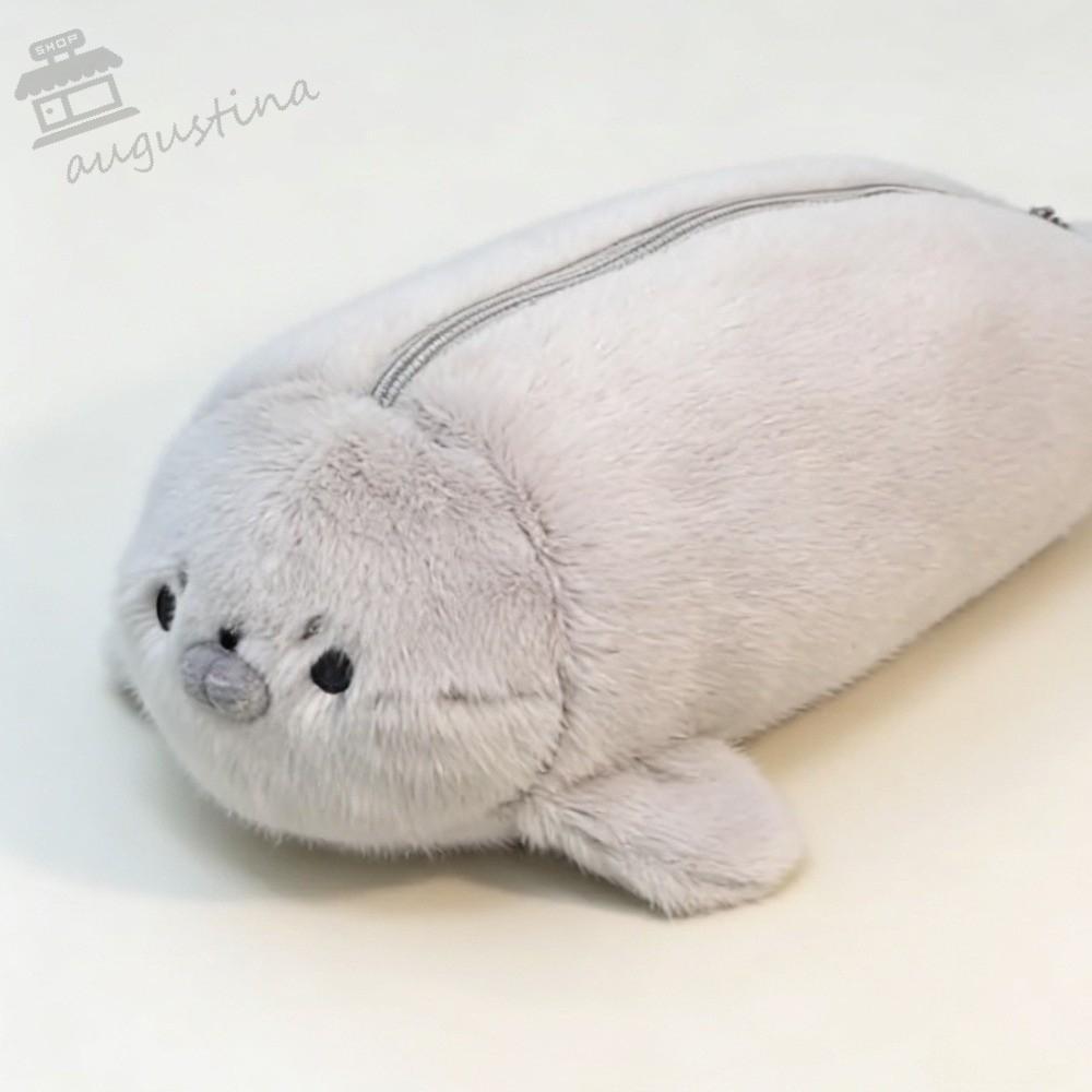 AUGUSTIN Little Seal Pencil Case, Animal Sang Trọng Chất Liệu Seal Doll Pen Pouch, 3D Kết Cấu Mô Phỏ
