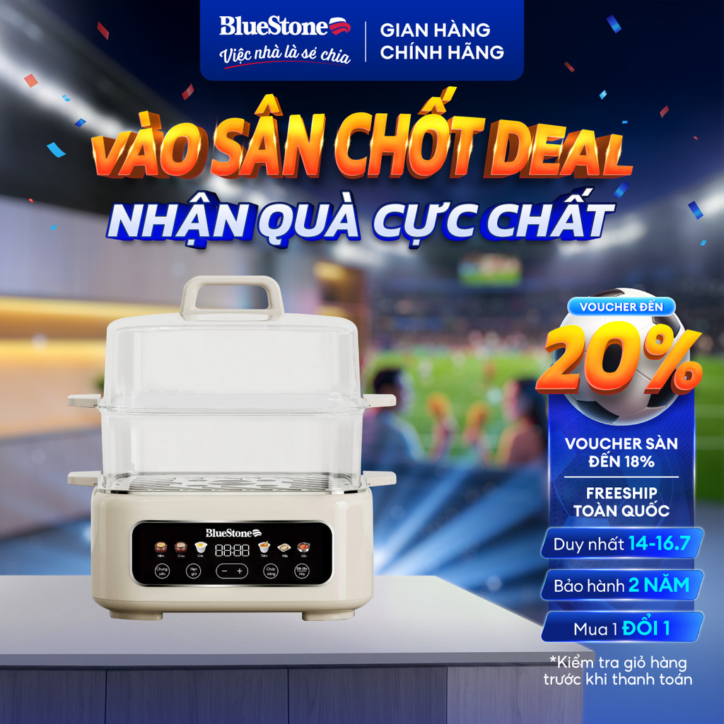 [LIVE] Nồi Hấp Đa Năng BlueStone MPB-7238 | 17L – 1300W | Cảm Ứng – Hấp Nhanh Không Mất Chất - Lòng 