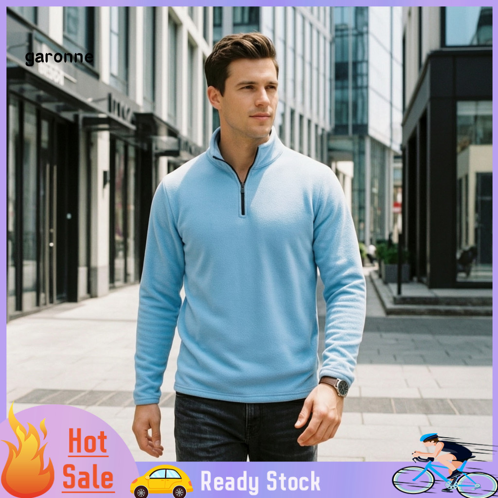GAR Nam Quarter Zip Áo nỉ thông thường dành cho nam Golf Quarter-zip Áo nỉ cổ Mock dài tay màu trơn 