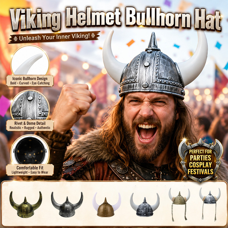 Viking Ox Horn Demon Mũ bảo hiểm Mũ nón Halloween Cosplay Trang phục dự tiệc Phụ kiện trang phục