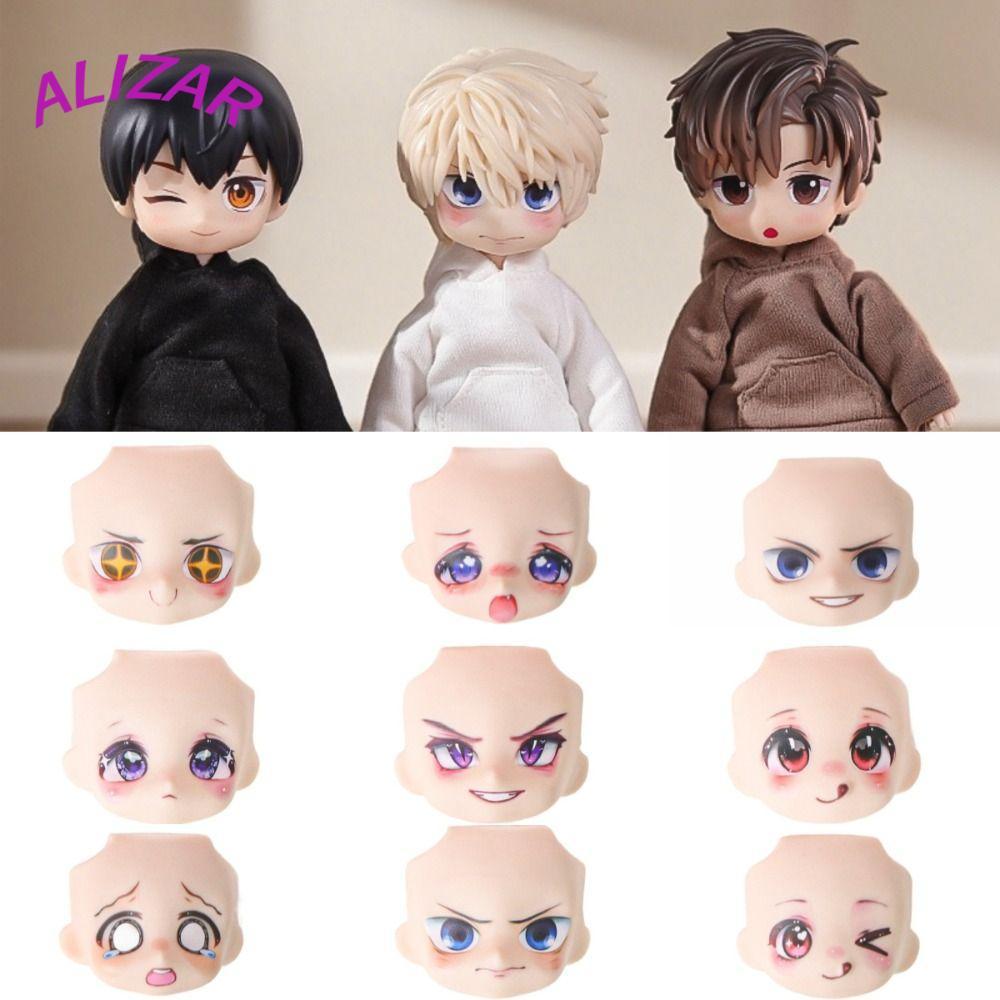 ALIZAR 1 / 12 Mặt búp bê BJD, Mặt thay thế búp bê Biểu hiện khuôn mặt bé Khuôn mặt búp bê OB11, Anim