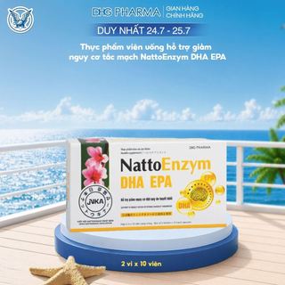 (DEAL ĐỘC QUYỀN) Thực phẩm viên uống hỗ trợ giảm nguy cơ tắc mạch NattoEnzym DHA EPA 10 Viên x 2 Vỉ