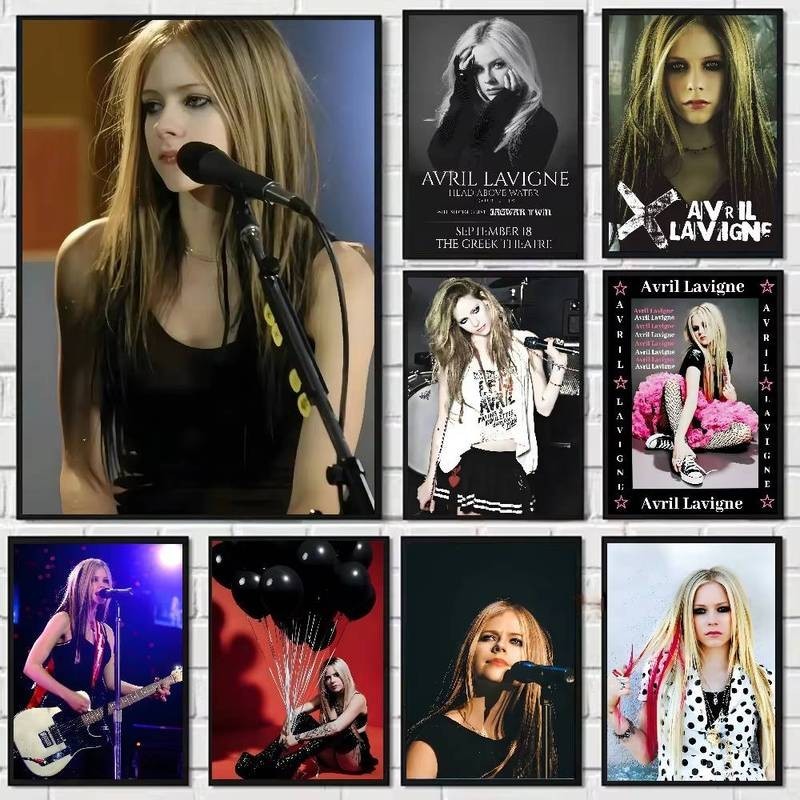 Tranh canvas poster Avril Lavigne cảm hứng Ramona, trang trí tường phòng khách, phòng ngủ, quán bar 