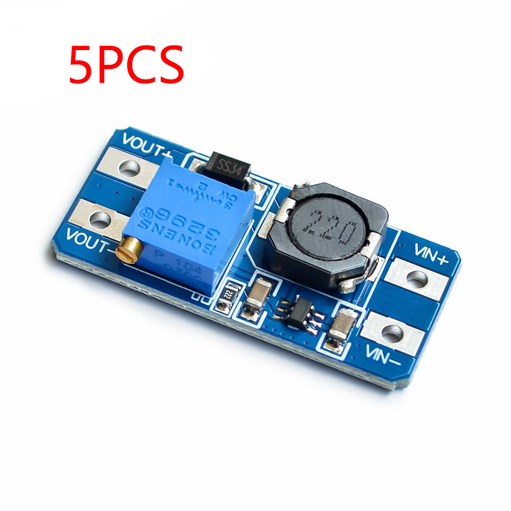 5 Chiếc MT3608 5V 12V 24V 2A DC-DC Bước Lên Bộ Chuyển Đổi Tăng Cường Nguồn Mô Đun Tăng Cường Ban Bướ