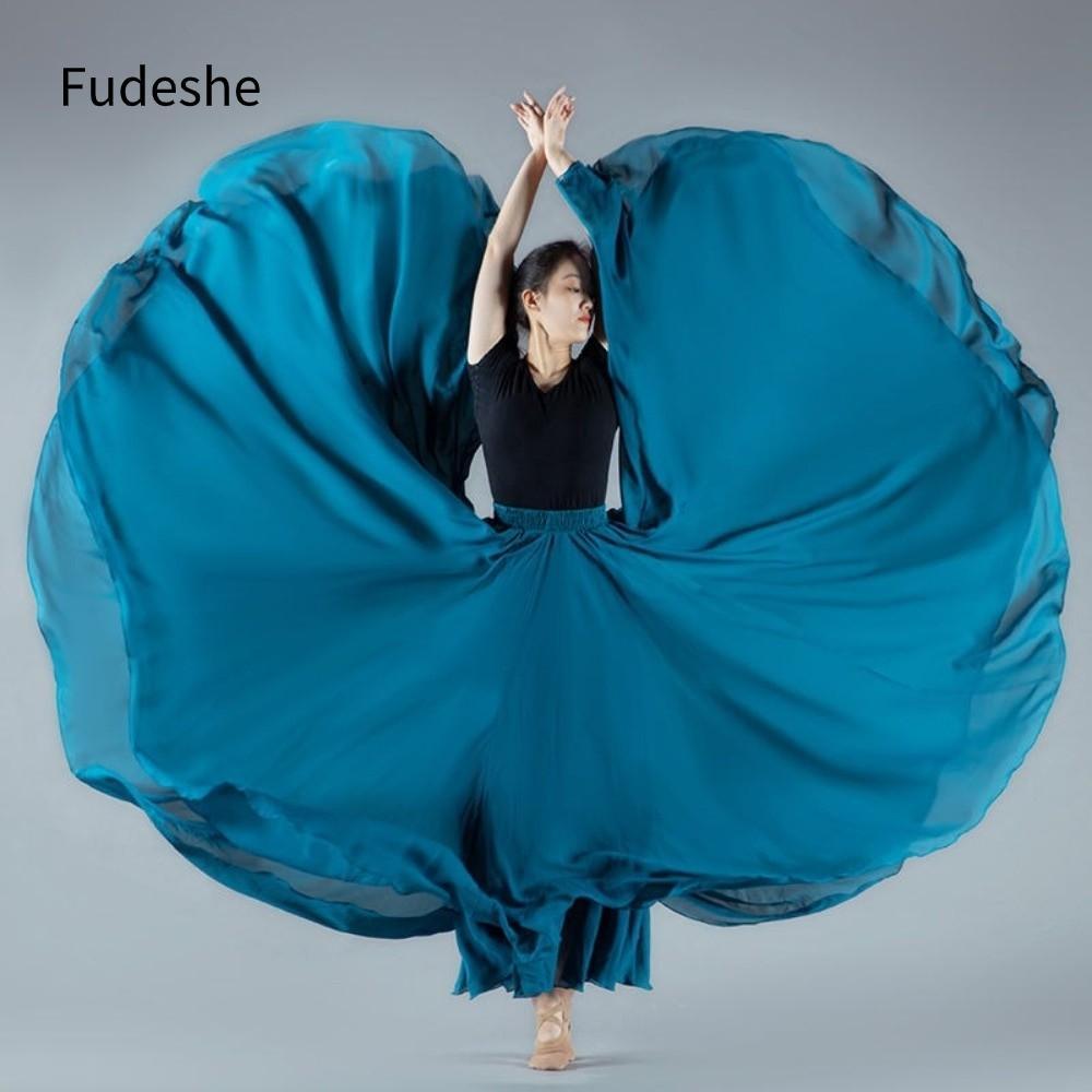 Váy nữ FUDESHE Gypsy, Váy Flamenco Tây Ban Nha cạp cao 720 độ, Lễ hội thời trang Phòng khiêu vũ Vũ m