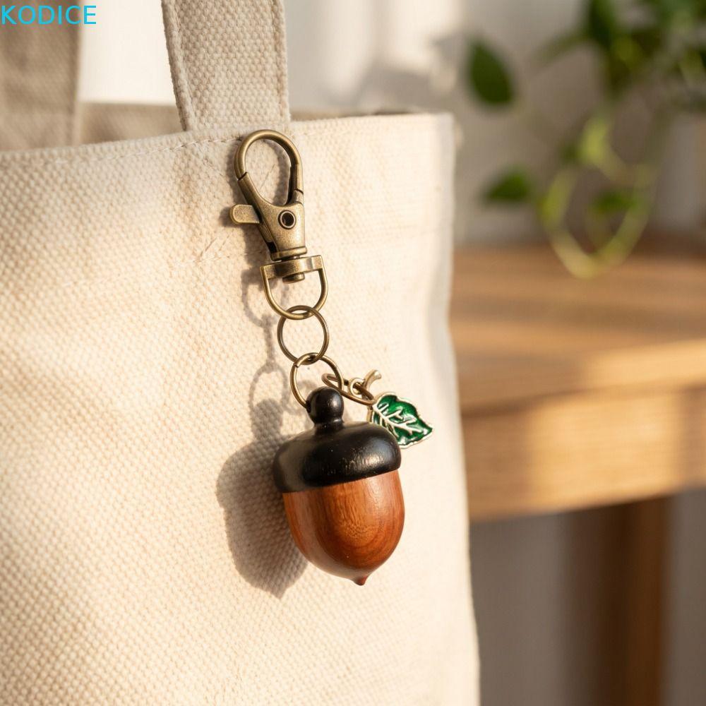KODICE Acorn Twist Mở Móc Khóa, Mô Phỏng Nhẹ Acorn Acorn Móc Khóa, Di Động Nhỏ Lưu Trữ Twist Mở Tròn